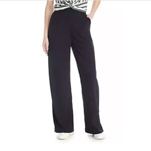 Madison Womens Black Wide Leg Flat Front Pant